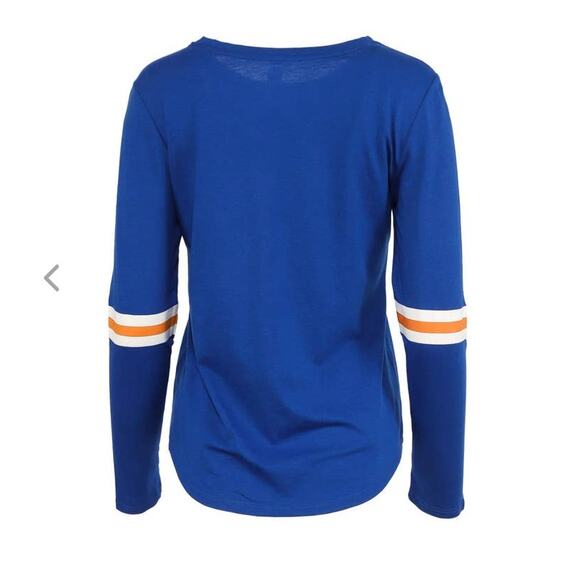 NEW NHL Blue Orange White Cotton Long Sleeve Tee shirt - SMALL - Picture 3 of 5